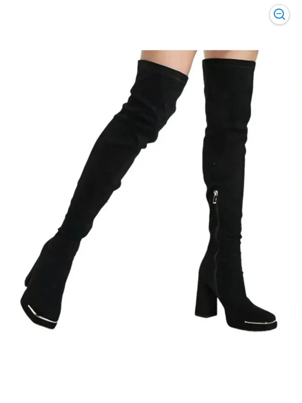 SIMMI London Women's heeled Black Over-the-Knee Heeled Boots Ariana grande vibes - Picture 1 of 6